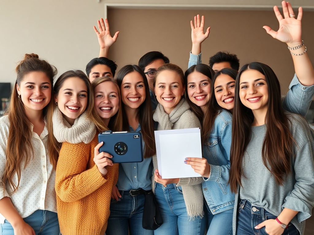 Estudiantes satisfechos